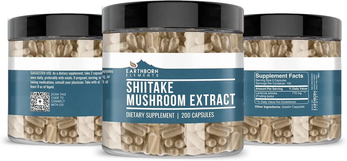 EARTHBORN ELEMENTS - Earthborn Elements Shiitake Mushroom Extract 200 Capsulas - The Red Vitamin MX - Suplementos Alimenticios - {{ shop.shopifyCountryName }}