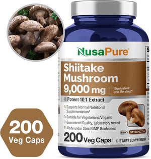NUSAPURE - NusaPure Shiitake Mushroom 10:1 Extract 9,000Mg. 200 Capsulas - The Red Vitamin MX - Suplementos Alimenticios - {{ shop.shopifyCountryName }}