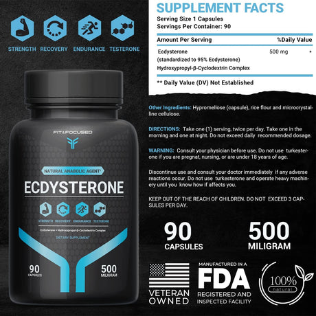 Fit and Focused Ecdysterone 500Mg. 90 Capsulas