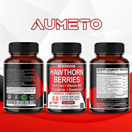 AUMETO 7 in 1 Ultra Hawthorn Berry 12,235Mg. 90 Capsulas