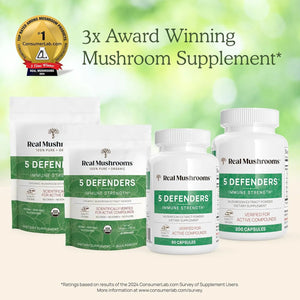 REAL MUSHROOMS - Real Mushrooms 5 Defenders 200 Capsulas - The Red Vitamin MX - Suplementos Alimenticios - {{ shop.shopifyCountryName }}