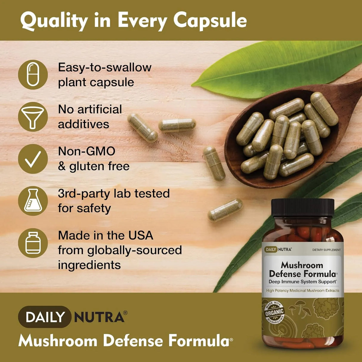 DAILY NUTRA - DailyNutra Mushroom Defense Formula 90 Capsulas - The Red Vitamin MX - Suplementos Alimenticios - {{ shop.shopifyCountryName }}
