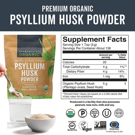 Viva Naturals Organic Psyllium Husk Powder 680Gr.