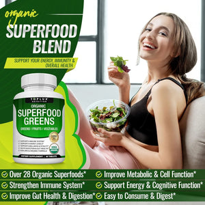 TOPLUX - Toplux Organic Super Greens 60 Tabletas - The Red Vitamin MX - Suplementos Alimenticios - {{ shop.shopifyCountryName }}