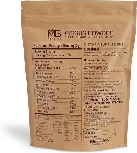 MB Herbals Cissus (Hadjod) Powder 227Gr.