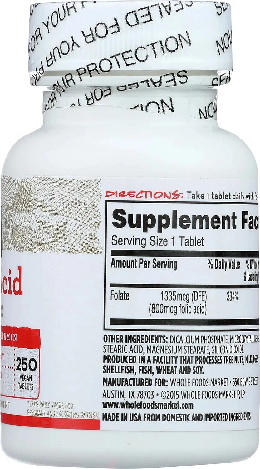 365 - 365 Everyday Value Folic Acid 800mcg 250 Tabletas - The Red Vitamin MX - Suplementos Alimenticios - {{ shop.shopifyCountryName }}