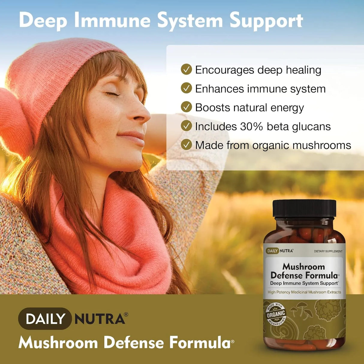 DAILY NUTRA - DailyNutra Mushroom Defense Formula 90 Capsulas - The Red Vitamin MX - Suplementos Alimenticios - {{ shop.shopifyCountryName }}