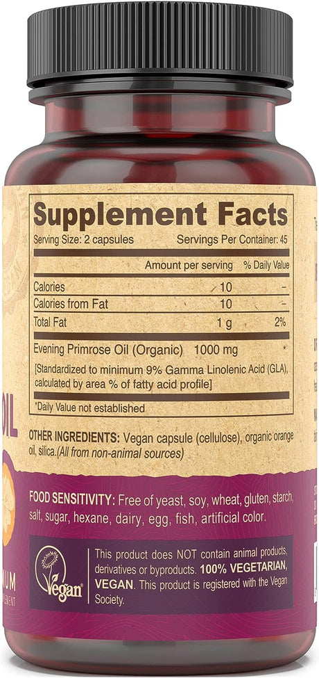 Deva Vegan Vitamins Vegan Evening Primrose Oil 90 Capsulas