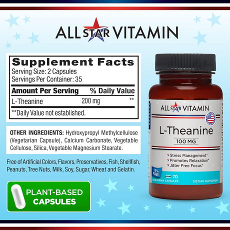 All-Star Vitamin L-Theanine 100Mg. 140 Capsulas