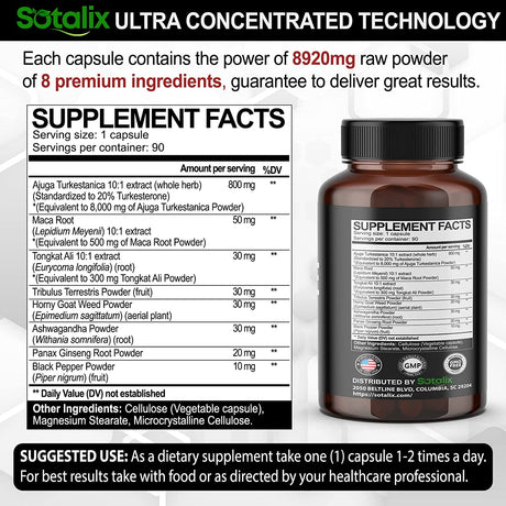 Sotalix Supplement Ultra Turkesterone 8920Mg. 90 Capsulas