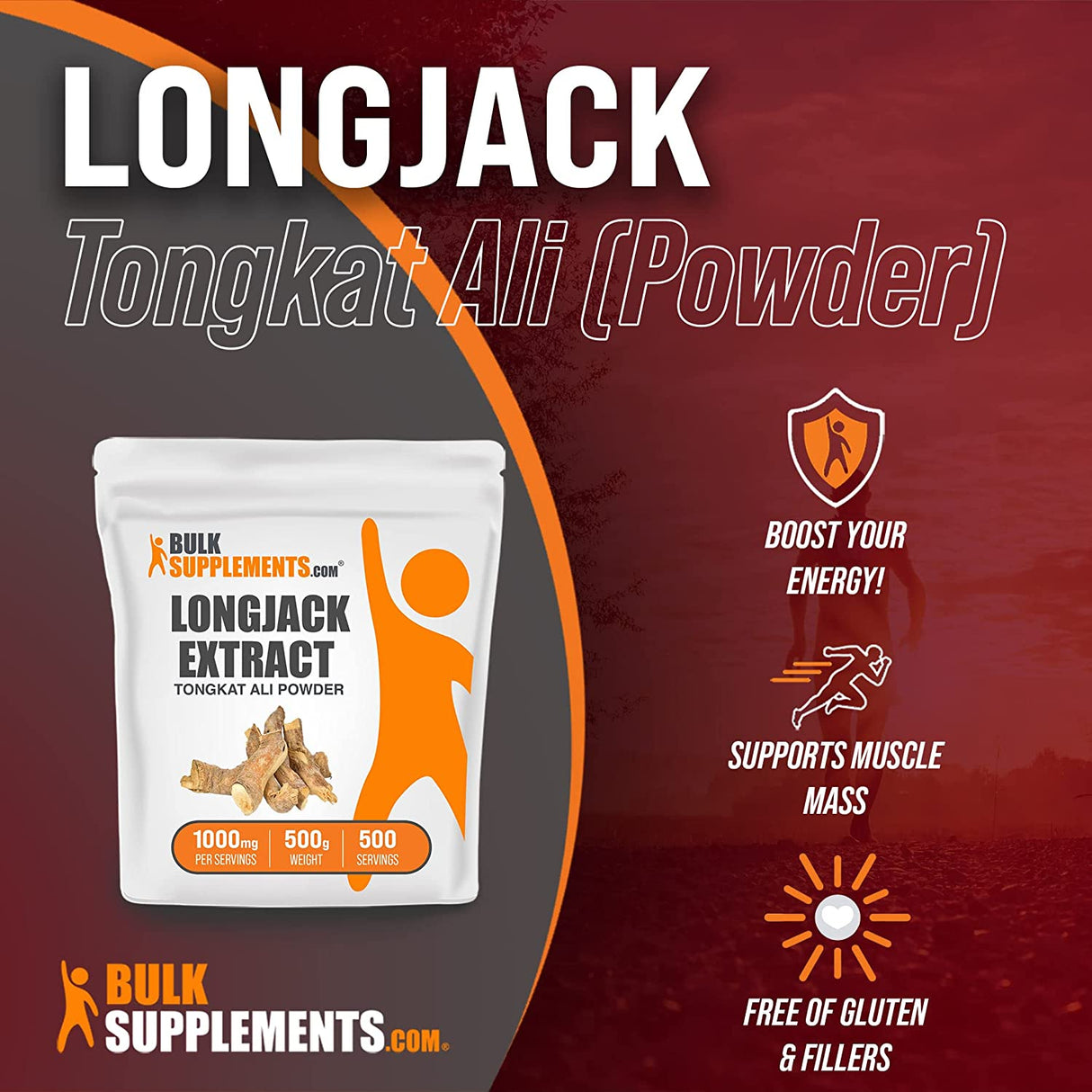 BulkSupplements Longjack Extract Powder Tongkat Ali Extract 1000Mg. 500G.