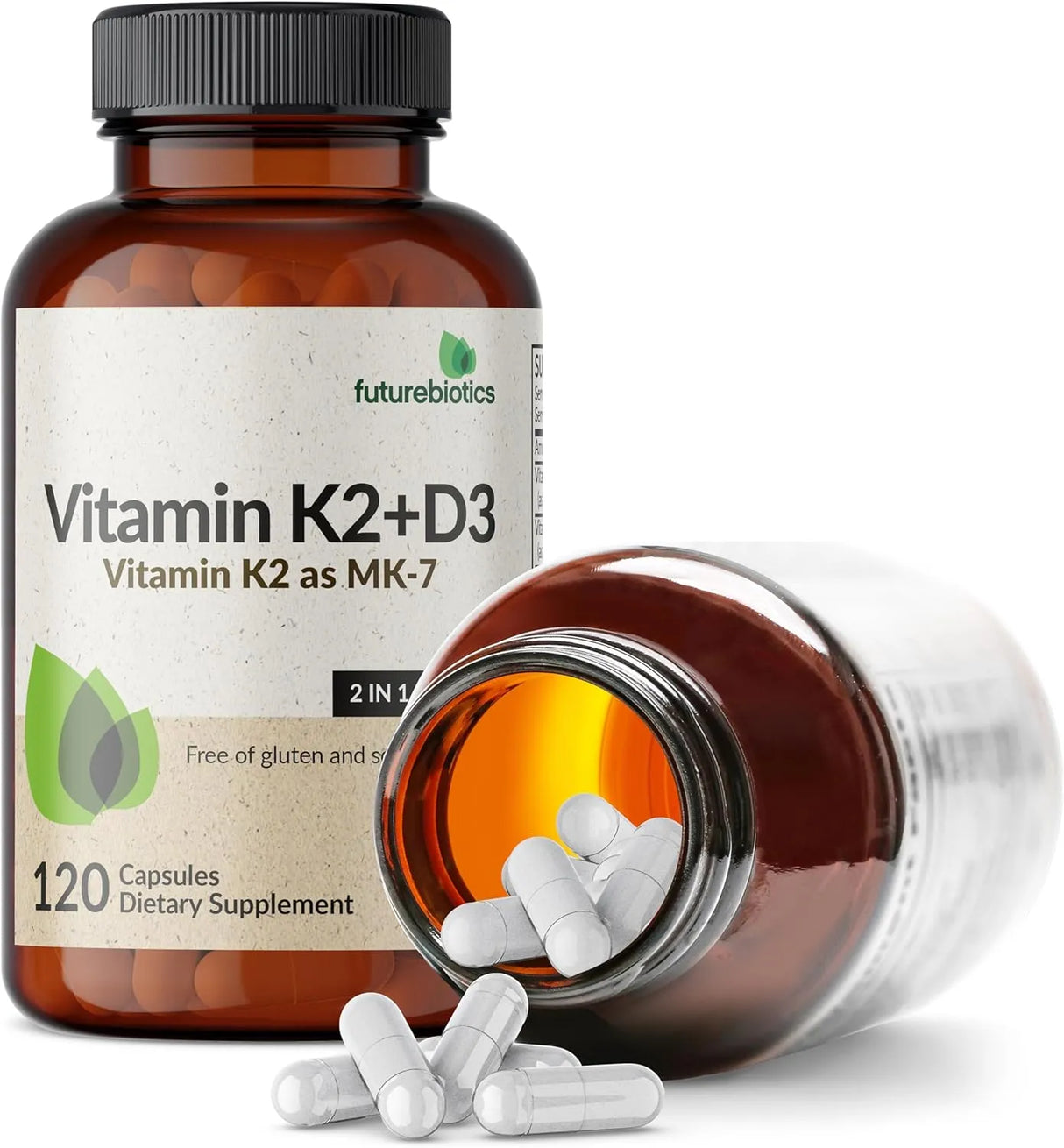 FUTUREBIOTICS - Futurebiotics Vitamin K2 MK7 with D3 120 Capsulas - The Red Vitamin MX - Suplementos Alimenticios - {{ shop.shopifyCountryName }}