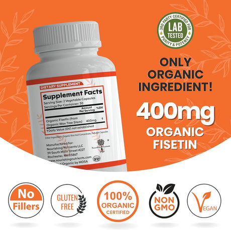 Nourishing Nutrients Organic Fisetin 400Mg. 60 Capsulas