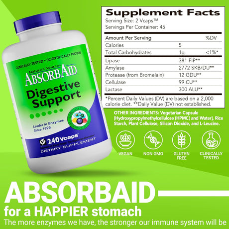 AbsorbAid Digestive Enzymes 240 Capsulas
