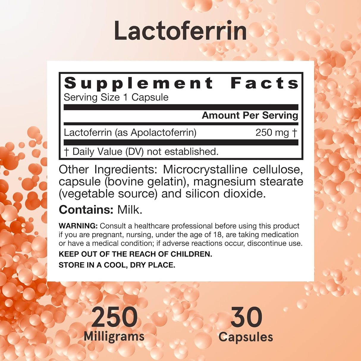 Jarrow Formulas Lactoferrin 250Mg. 30 Capsulas
