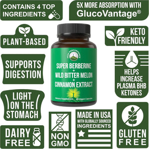 PEAK PERFORMANCE - Peak Performance 4-In-1 Super Berberine + Wild Bitter Melon + Cinnamon Extract 60 Capsulas - The Red Vitamin MX - Suplementos Alimenticios - {{ shop.shopifyCountryName }}