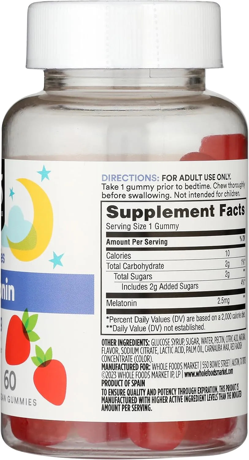 365 - 365 by Whole Foods Market Melatonin Gummy 2.5Mg. 60 Gomitas - The Red Vitamin MX - Suplementos Alimenticios - {{ shop.shopifyCountryName }}