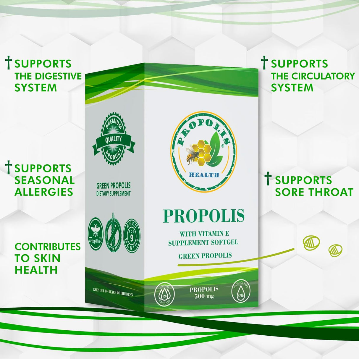 Propolis Health Propolis Capsules 1000Mg. 100 Capsulas Blandas