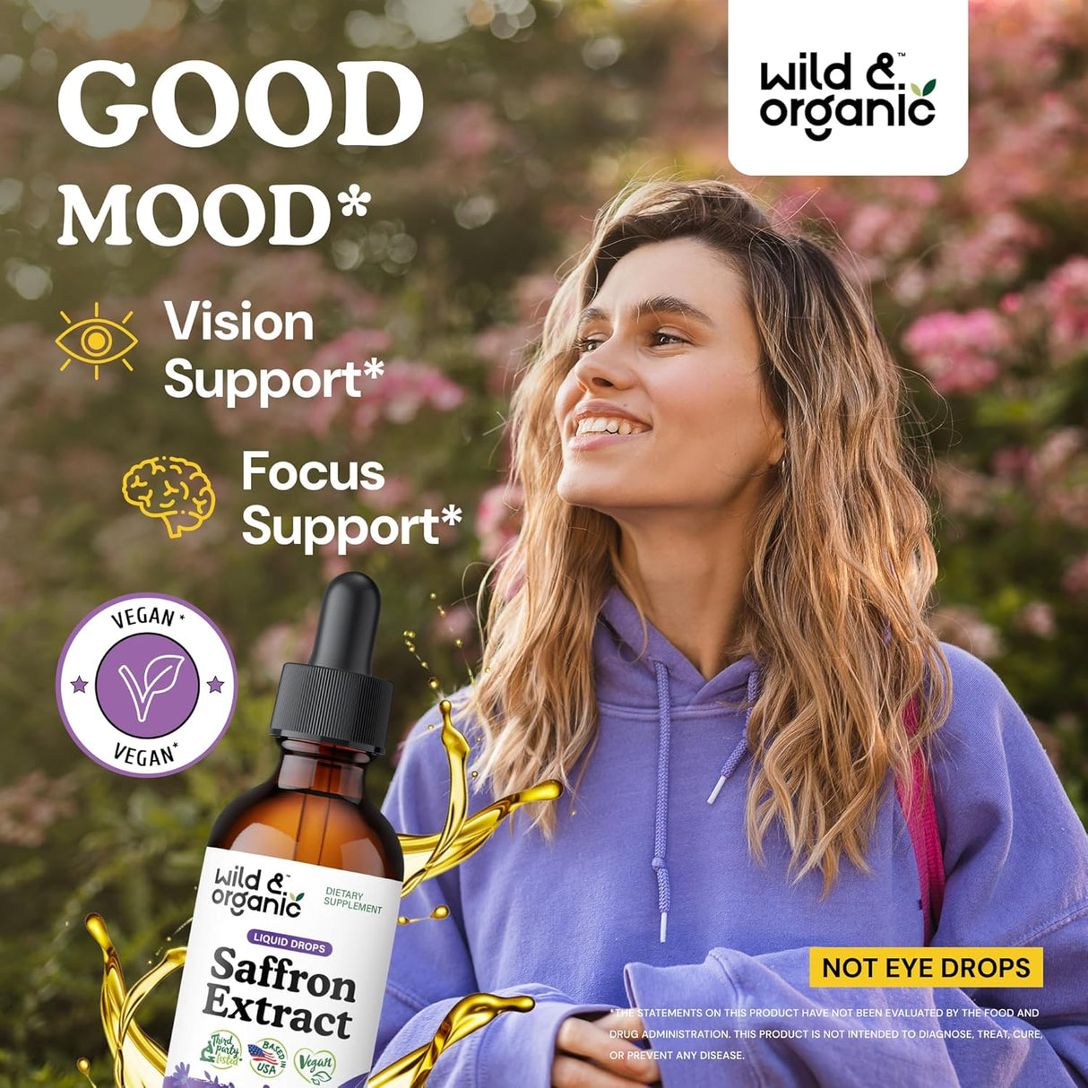 Wild & Organic Saffron Tincture 88.5Mg. 2 Fl.Oz.