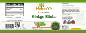 NutreeVit Ginkgo Biloba Herbal Supplement 60 Capsulas