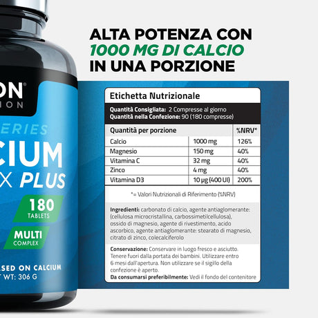 TDN Nutrition Calcium and Vitamin D 180 Tabletas