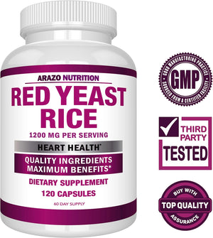 Arazo Nutrition Red Yeast Rice Extract 1200Mg. 120 Capsulas