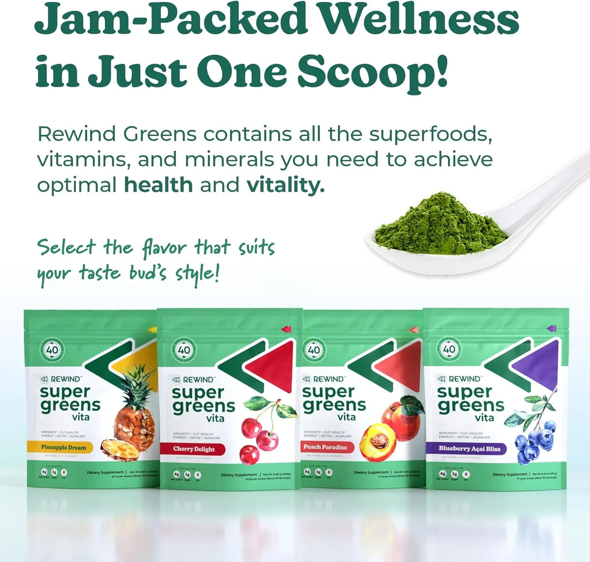 REWIND - Rewind Super Greens Powder Pineapple Dream 230Gr. - The Red Vitamin MX - Suplementos Alimenticios - {{ shop.shopifyCountryName }}