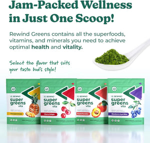 REWIND - Rewind Super Greens Powder Peach Paradise 230Gr. - The Red Vitamin MX - Suplementos Alimenticios - {{ shop.shopifyCountryName }}