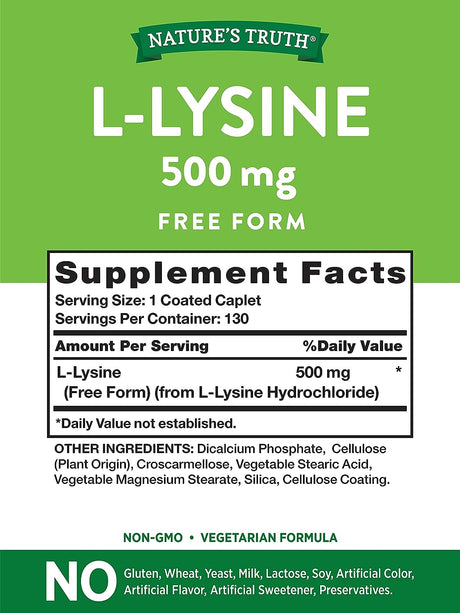 Nature's Truth L-Lysine 500Mg. 130 Tabletas