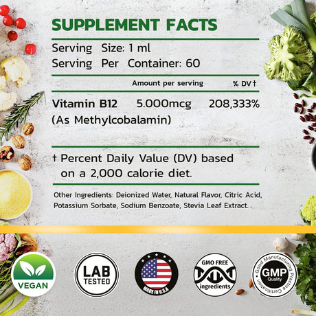Basic Greens Vitamin B12 Sublingual 2 Fl.Oz. 2 Pack