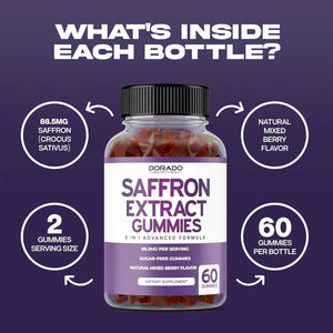 DORADO NUTRITION - DORADO NUTRITION Saffron Gummies 88.5Mg. 60 Gomitas - The Red Vitamin MX - Suplementos Alimenticios - {{ shop.shopifyCountryName }}