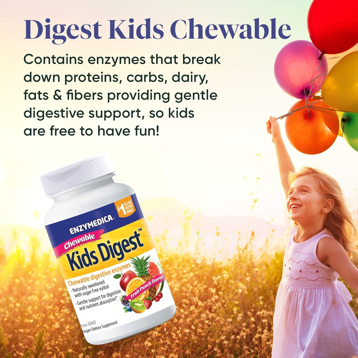 Enzymedica Kids Digest 90 Tabletas Masticables