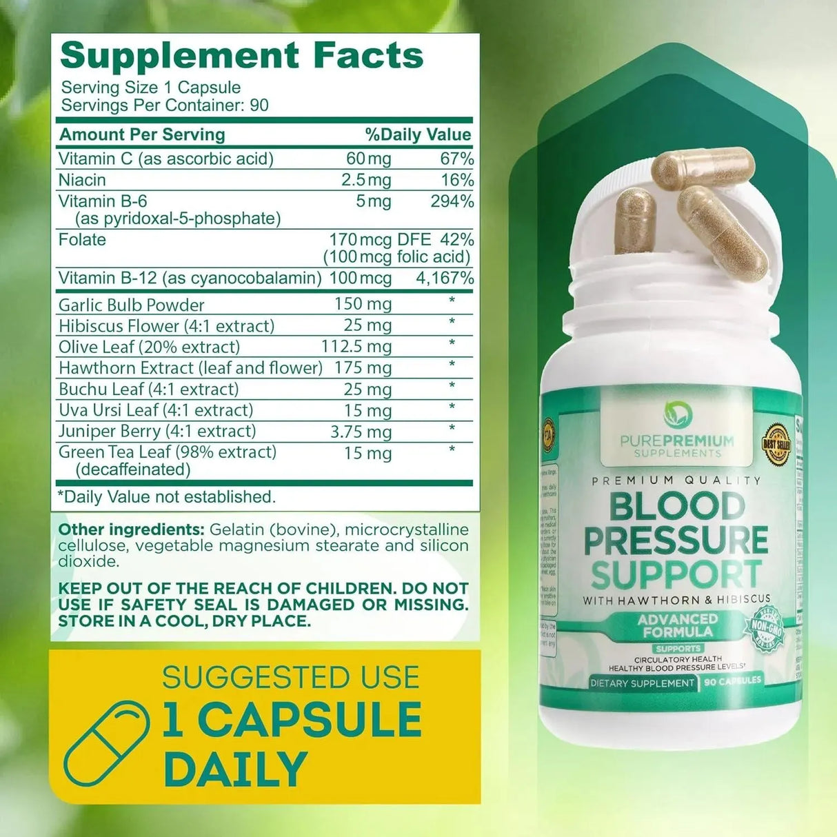 PUREPREMIUM SUPPLEMENTS - PurePremium Blood Pressure 90 Capsulas - The Red Vitamin MX - Suplementos Alimenticios - {{ shop.shopifyCountryName }}