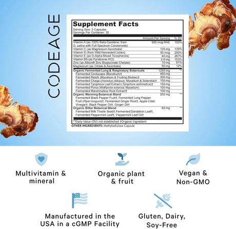 CODEAGE - Codeage Lungs Vitamins 90 Capsulas - The Red Vitamin MX - Suplementos Alimenticios - {{ shop.shopifyCountryName }}