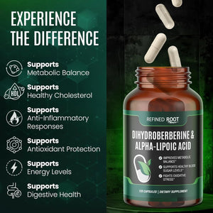 REFINED ROOT - Refined Root Dihydroberberine 300Mg. 120 Capsulas - The Red Vitamin MX - Suplementos Alimenticios - {{ shop.shopifyCountryName }}