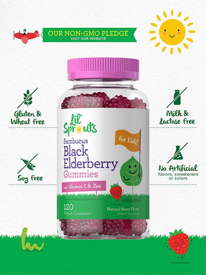 Lil' Sprouts Elderberry Gummies for Kids 120 Gomitas