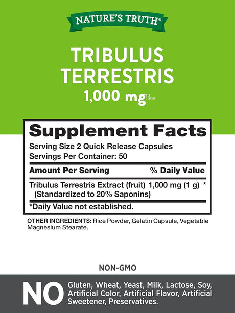 Nature's Truth Tribulus Terrestris 1000Mg. 100 Capsulas