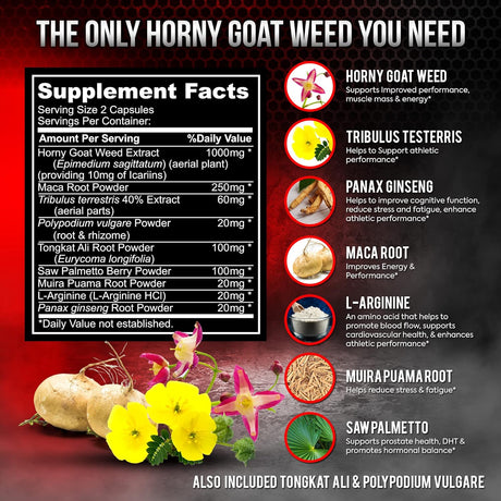 Dr. Martin's Nutrition Super Strength 1590Mg. Horny Goat Weed 120 Capsulas