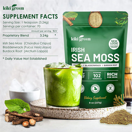 KIKI Green Irish Sea Moss Powder 227Gr.