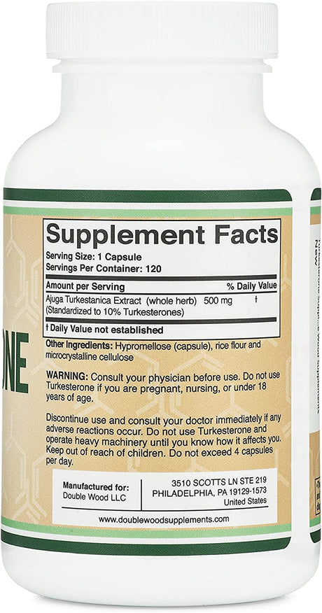 Double Wood Supplements Turkesterone 500 Mg. 120 Capsulas