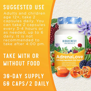 RIDGECREST HERBALS - Ridgecrest Herbals AdrenaLove 60 Capsulas - The Red Vitamin MX - Suplementos Alimenticios - {{ shop.shopifyCountryName }}