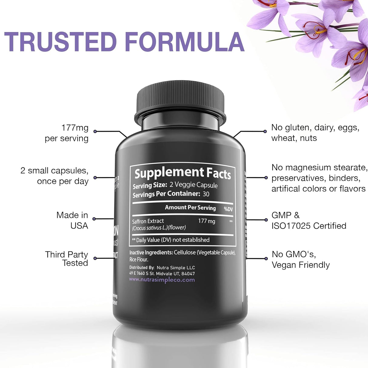 Nutra Simple Saffron 177Mg. 60 Capsulas