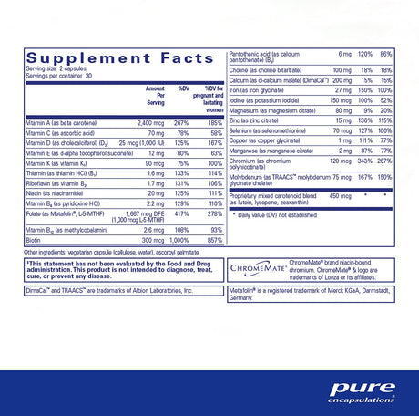 Pure Encapsulations PreNatal Nutrients 60 Capsulas