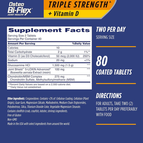 Osteo Bi-Flex Triple Strength Glucosamine with Vitamin D 80 Tabletas