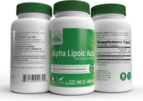 Health Thru Nutrition Alpha Lipoic Acid 600Mg. 60 Capsulas