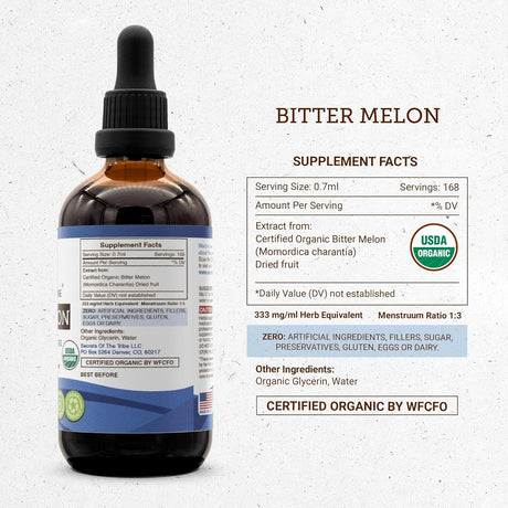 Secrets of the Tribe Bitter Melon Alcohol-Free Extract 4 Fl.Oz.