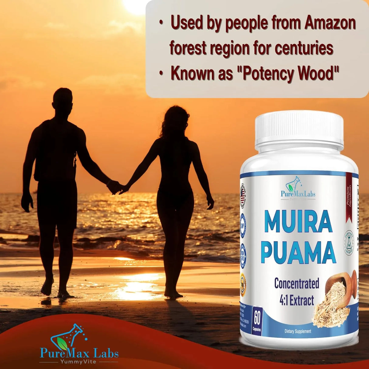PUREMAX LABS - PureMax Labs Muira Puama 2200Mg. 60 Capsulas - The Red Vitamin MX - Suplementos Alimenticios - {{ shop.shopifyCountryName }}
