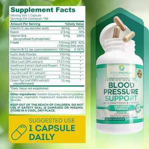 PUREPREMIUM SUPPLEMENTS - PurePremium Blood Pressure 180 Capsulas - The Red Vitamin MX - Suplementos Alimenticios - {{ shop.shopifyCountryName }}