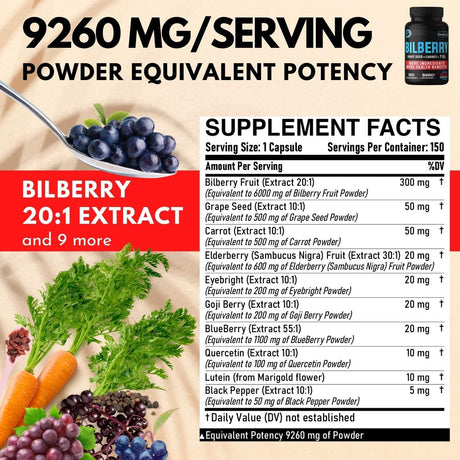 DEDICAD 20:1 Bilberry Extract 10in1 150 Capsulas