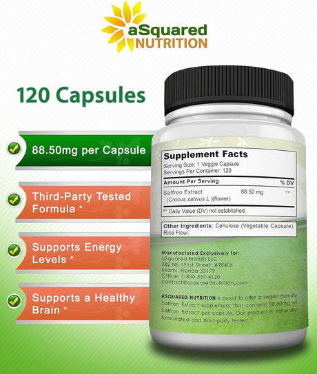 aSquared Nutrition Saffron 120 Capsulas